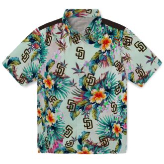 MLB San Diego Padres Tropical Green Hawaiian Shirt - Beach and Vacation Wear for Fans