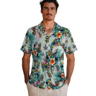 MLB San Diego Padres Tropical Green Hawaiian Shirt - Beach and Vacation Wear for Fans