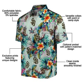 MLB San Diego Padres Tropical Green Hawaiian Shirt - Beach and Vacation Wear for Fans