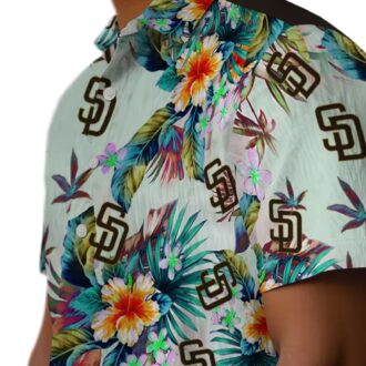 MLB San Diego Padres Tropical Green Hawaiian Shirt - Beach and Vacation Wear for Fans