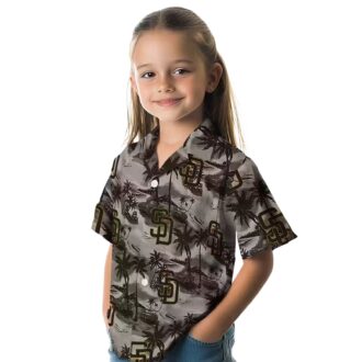MLB Team Padres Game Day Hawaiian Shirt with Coastal Palms - Brown Theme Style