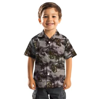 MLB Team Padres Game Day Hawaiian Shirt with Coastal Palms - Brown Theme Style