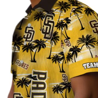 MLB Team San Diego Padres Hawaiian Shirt - Brown Palm Silhouette Custom Fan Edition
