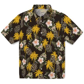 Official San Diego Padres Palm Tree Hawaiian Shirt - Brown MLB Summer Shirt for Fans