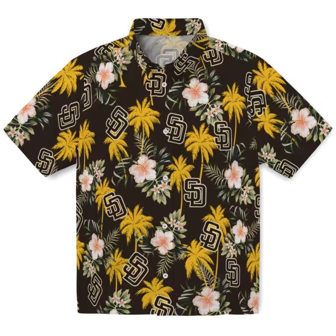 Official San Diego Padres Palm Tree Hawaiian Shirt - Brown MLB Summer Shirt for Fans
