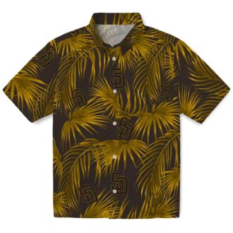 Padres Leafy Palms Brown Hawaiian Shirt - Official MLB San Diego Fan Shirt for Summer Vibes