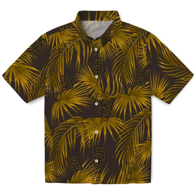Padres Leafy Palms Brown Hawaiian Shirt - Official MLB San Diego Fan Shirt for Summer Vibes