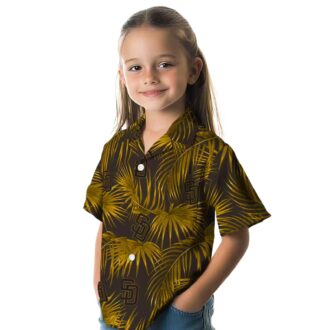 Padres Leafy Palms Brown Hawaiian Shirt - Official MLB San Diego Fan Shirt for Summer Vibes
