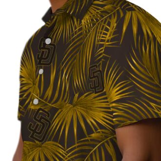 Padres Leafy Palms Brown Hawaiian Shirt - Official MLB San Diego Fan Shirt for Summer Vibes