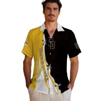 Personalized Padres Tropical Hawaiian Shirt - Brown White Game Day MLB Fan Apparel
