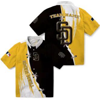 Personalized Padres Tropical Hawaiian Shirt - Brown White Game Day MLB Fan Apparel