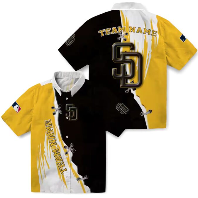 Personalized Padres Tropical Hawaiian Shirt - Brown White Game Day MLB Fan Apparel