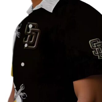 Personalized Padres Tropical Hawaiian Shirt - Brown White Game Day MLB Fan Apparel