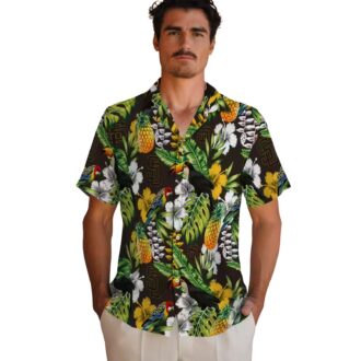 San Diego Padres Aloha Hawaiian Shirt - Tropical Toucan Print in Brown and Green