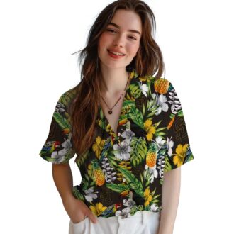 San Diego Padres Aloha Hawaiian Shirt - Tropical Toucan Print in Brown and Green