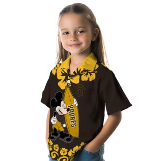 San Diego Padres Aloha Surfing Mickey Shirt - Brown Hawaiian Shirt for Summer Fun