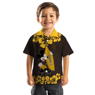 San Diego Padres Aloha Surfing Mickey Shirt - Brown Hawaiian Shirt for Summer Fun