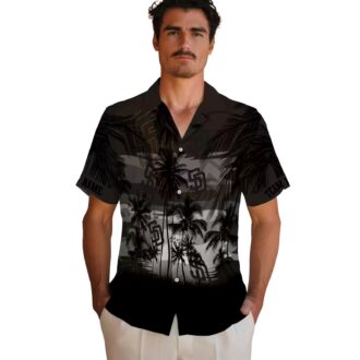 San Diego Padres Brown Black Hawaiian Shirt - Tropical Sunset Print Gift for Baseball Fans