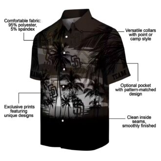 San Diego Padres Brown Black Hawaiian Shirt - Tropical Sunset Print Gift for Baseball Fans