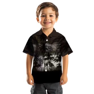 San Diego Padres Brown Black Hawaiian Shirt - Tropical Sunset Print Gift for Baseball Fans