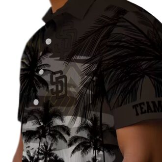 San Diego Padres Brown Black Hawaiian Shirt - Tropical Sunset Print Gift for Baseball Fans
