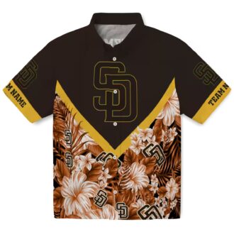 San Diego Padres Fan Hawaiian Shirt - Brown Chevron Summer Beach Wear