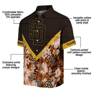 San Diego Padres Fan Hawaiian Shirt - Brown Chevron Summer Beach Wear