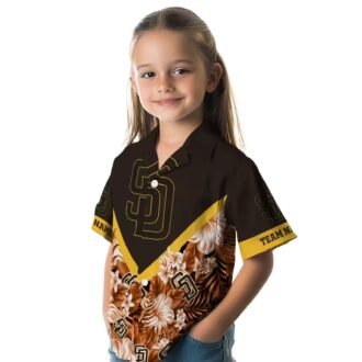 San Diego Padres Fan Hawaiian Shirt - Brown Chevron Summer Beach Wear