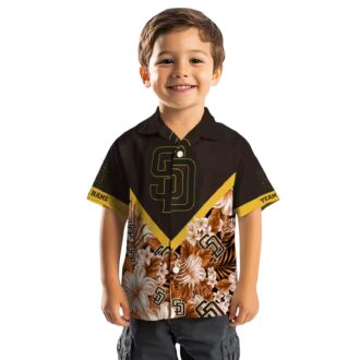 San Diego Padres Fan Hawaiian Shirt - Brown Chevron Summer Beach Wear