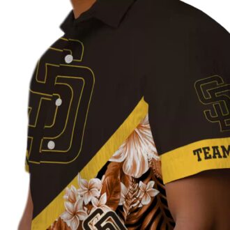 San Diego Padres Fan Hawaiian Shirt - Brown Chevron Summer Beach Wear