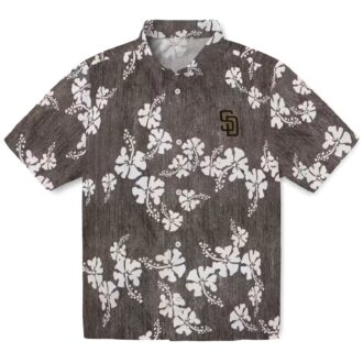 San Diego Padres Floral Hibiscus Hawaiian Shirt - Brown MLB Shirt for Beach & Vacation
