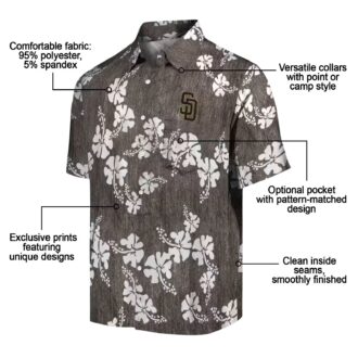 San Diego Padres Floral Hibiscus Hawaiian Shirt - Brown MLB Shirt for Beach & Vacation