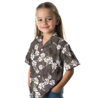 San Diego Padres Floral Hibiscus Hawaiian Shirt - Brown MLB Shirt for Beach & Vacation