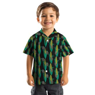 San Diego Padres Hawaiian Shirt Black Green - Tropical Corn Print for Men