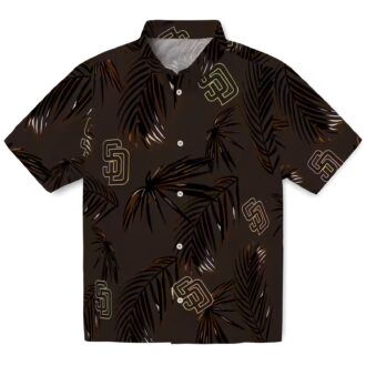 San Diego Padres Palm Leaf Brown Hawaiian Shirt - MLB Fan Summer Tropical Apparel