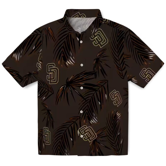 San Diego Padres Palm Leaf Brown Hawaiian Shirt - MLB Fan Summer Tropical Apparel