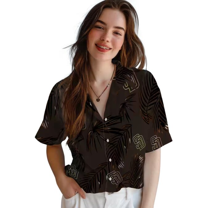 San Diego Padres Palm Leaf Brown Hawaiian Shirt - MLB Fan Summer Tropical Apparel