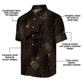 San Diego Padres Palm Leaf Brown Hawaiian Shirt - MLB Fan Summer Tropical Apparel