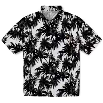 San Diego Padres Palm Motifs Black White Hawaiian Shirt - MLB Fan Summer Beach Apparel