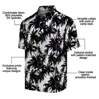 San Diego Padres Palm Motifs Black White Hawaiian Shirt - MLB Fan Summer Beach Apparel