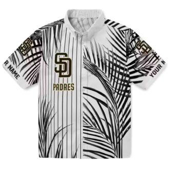 San Diego Padres Palm Stripes Brown Black White Hawaiian Shirt for MLB Fans