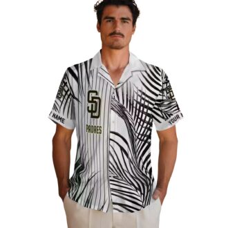 San Diego Padres Palm Stripes Brown Black White Hawaiian Shirt for MLB Fans