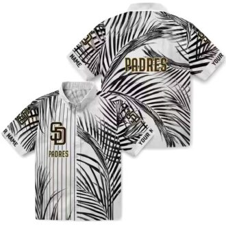 San Diego Padres Palm Stripes Brown Black White Hawaiian Shirt for MLB Fans