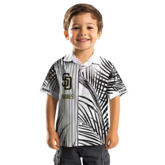 San Diego Padres Palm Stripes Brown Black White Hawaiian Shirt for MLB Fans