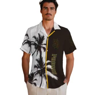 San Diego Padres Palm Tree Hawaiian Shirt - Tropical Brown & White Shirt for Summer BBQs