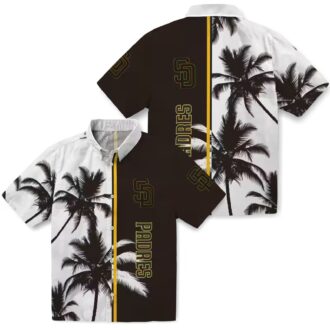 San Diego Padres Palm Tree Hawaiian Shirt - Tropical Brown & White Shirt for Summer BBQs
