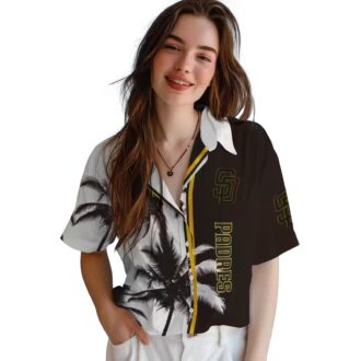 San Diego Padres Palm Tree Hawaiian Shirt - Tropical Brown & White Shirt for Summer BBQs