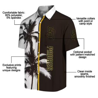 San Diego Padres Palm Tree Hawaiian Shirt - Tropical Brown & White Shirt for Summer BBQs