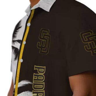San Diego Padres Palm Tree Hawaiian Shirt - Tropical Brown & White Shirt for Summer BBQs