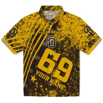 San Diego Padres Star Stripes Aloha Button Up Shirt - Personalized Brown Summer Wear for MLB Fans